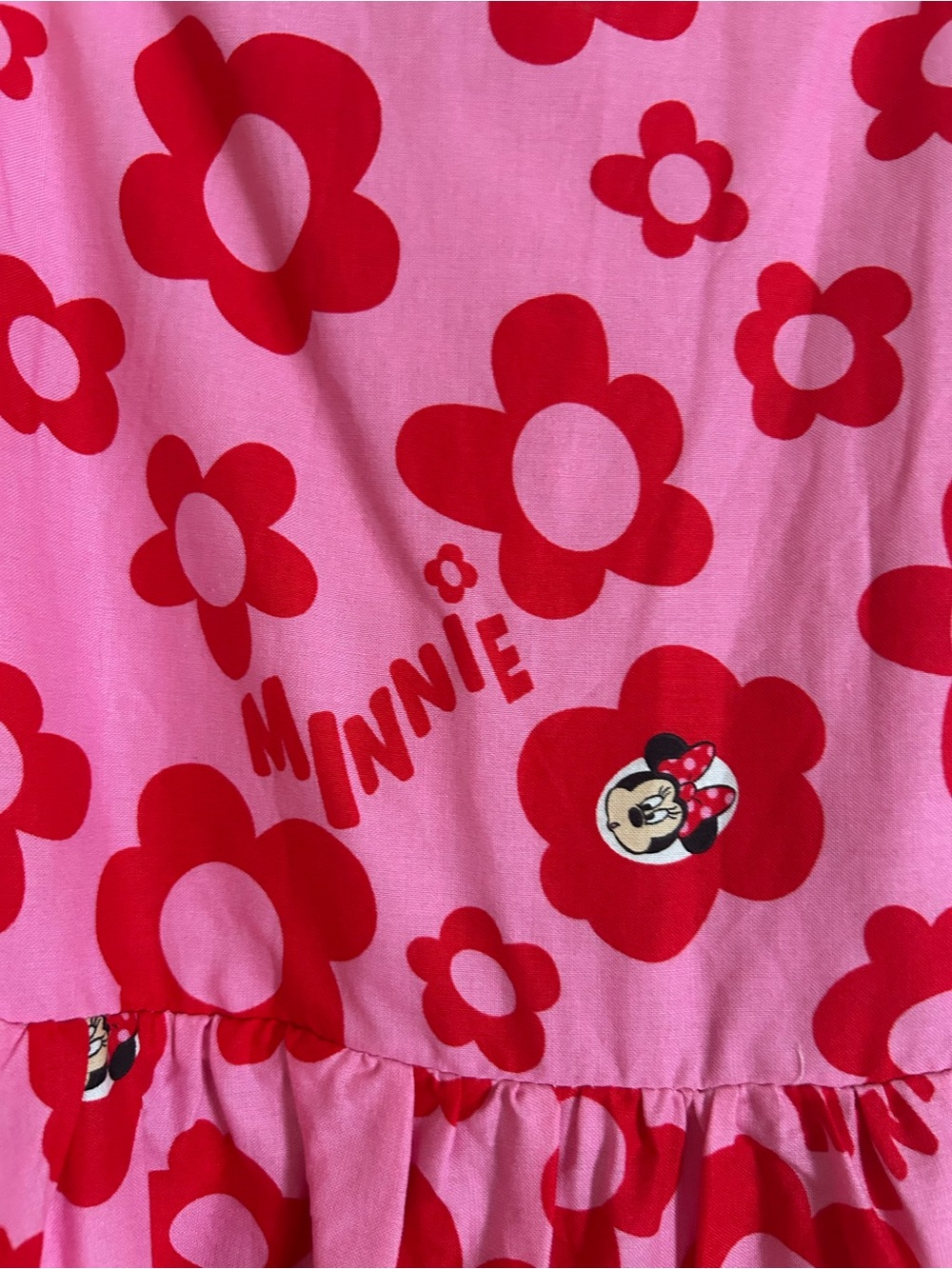 Disney WDW Minnie Mouse Pink & Red Floral Dress Shop Dress large